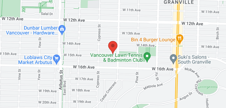 map of 1819 W 15TH AVENUE